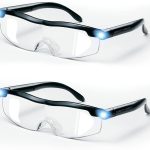 Ontel Rectangular Magnifying Eyewear, Black, Pack of 2 + 2.5