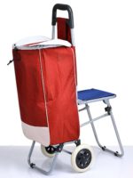 PAffy Foldable Shopping Trolley Bag with Chair - Image 3