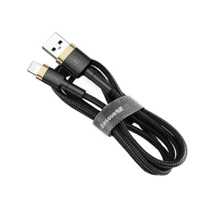 Baseus Cafule Lightning Cable – Fast Charging USB Cable for iPhone (Gold + Black, 1M)