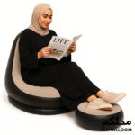 Portable Inflatable Sofa with Footstool – Foldable Bean Bag Leisure Chair