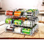 SimpleHouseware Stackable Can Rack Organizer, Silver