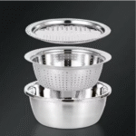Vegetable Slicer Cutter Drain Basket Stainless Steel - Image 2