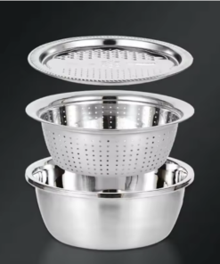 Alternative view of Vegetable Slicer Cutter Drain Basket Stainless Steel