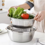 Vegetable Slicer Cutter Drain Basket Stainless Steel - Image 3