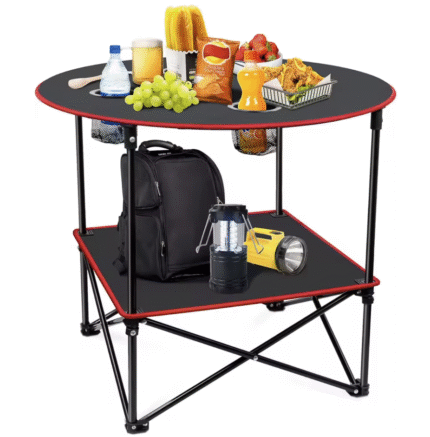 Folding Table with 4 Cup Holders