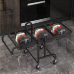Storage Rack Cart Foldable Kitchen Trolley with Wheels - Image 5