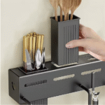 Stainless Steel Knife Block Kitchen Wall Mounted Shelf - Image 3