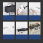 Stainless Steel Knife Block Kitchen Wall Mounted Shelf - Image 5