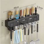 Stainless Steel Knife Block Kitchen Wall Mounted Shelf - Image 6
