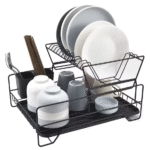 Metal Dish Drain Rack Basket Double-layer