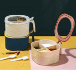 Four-Grid Seasoning Box – Spice Jar Set with Tray & Covers - Image 2