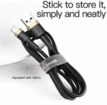 Baseus Cafule Lightning Cable – Fast Charging USB Cable for iPhone (Gold + Black, 1M) - Image 2
