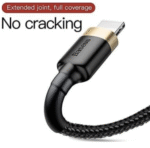 Baseus Cafule Lightning Cable – Fast Charging USB Cable for iPhone (Gold + Black, 1M) - Image 3