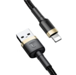 Baseus Cafule Lightning Cable – Fast Charging USB Cable for iPhone (Gold + Black, 1M) - Image 4
