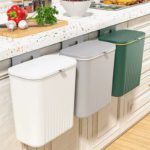 Wall Mounted Trash Can with Lid 9L – Hanging Kitchen & Bathroom Waste Bin - Image 2