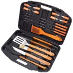 18-Piece BBQ Tool Set – Stainless Steel with Wooden Handles