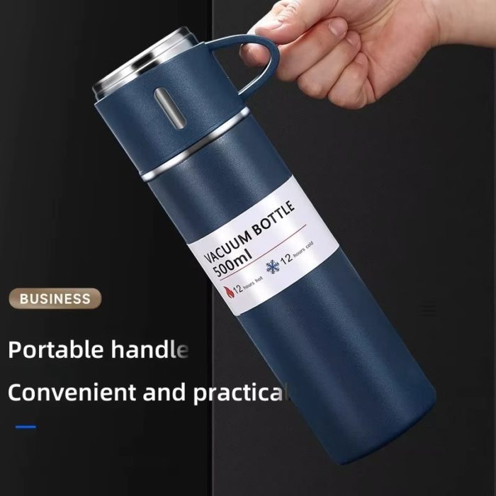 🏷️ Vacuum Flask Set – 500ML Stainless Steel Business - صورة 8