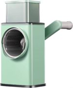 Rotary Vegetable Grater – Manual Mandoline Slicer with 3 Drum Blades