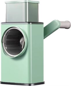 Rotary Vegetable Grater – Manual Mandoline Slicer with 3 Drum Blades