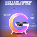 15W Wireless Charger Alarm Clock – Speaker & RGB Night Lamp - Image 5
