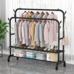 Closet Organizer Coat Rack Stand – Sturdy Carbon Steel Clothes & Shoe Organizer with Hooks - صورة 2