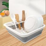Folding Dish Rack Set with Tray – Kitchen Drainer Organizer - Image 10