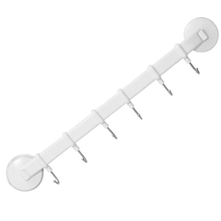 Stainless Steel Towel Rack – Suction Cup Wall Hooks with 6 Removable Hangers