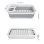 Folding Dish Rack Set with Tray – Kitchen Drainer Organizer - Image 5