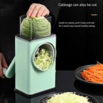 Rotary Vegetable Grater – Manual Mandoline Slicer with 3 Drum Blades - Image 4