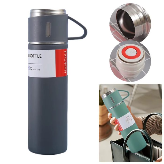 🏷️ Vacuum Flask Set – 500ML Stainless Steel Business - صورة 2