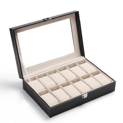 PU Leather Watch Box – 9 Slot Organizer