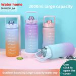 Large Capacity 2000ml Gradient Sports Water Bottle with Straw – BPA Free Tritan - Image 7