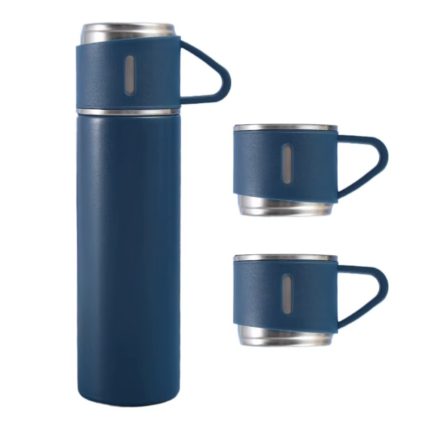 🏷️ Vacuum Flask Set – 500ML Stainless Steel Business Thermos with 3 Cups