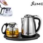 Electric Kettle with Teapot and Heating Base
