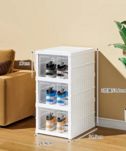 Alternative view of Folding Transparent Plastic Shoes Storage