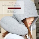 Travel U-shaped pillow with hood - Image 2