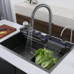Stainless Steel Kitchen Waterfall Sink Digital Display - Image 4