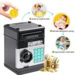 Creative Piggy Bank Automatic Mini Safe Coins Cash Saving Money Box Password Counter Code Key Lock Coin Bank ATM Child Gift - Image 2