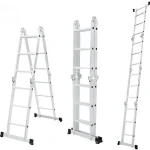 Multi-purpose retractable step scaffold, aluminum telescopic extension ladder, EN131 - Image 3
