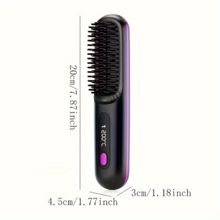 Cordless Hair Comb: Rapid Heat & LED Display Elegance