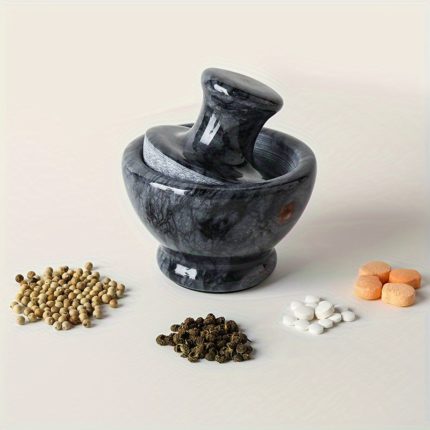 Natural Marble Mortar Set: Rust-Free Kitchen Essential