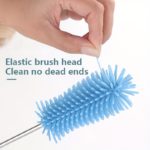 Silicone Rotating Bottle Brush with Stainless Steel Handle - Image 6