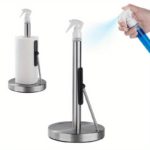 Stainless Steel Kitchen Towel Holder with Spray Bottle - Image 2