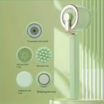 Electric Body Bath Brush with Extended Handle, Green - Image 2