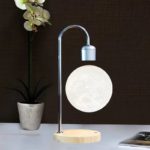Floating Moon Lamp with Wooden Base, 3 D Printed LED - Image 2
