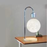 Floating Moon Lamp with Wooden Base, 3 D Printed LED - Image 5