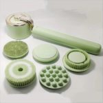 Electric Body Bath Brush with Extended Handle, Green - Image 5
