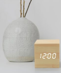 Alternative view of Smart Wooden Alarm Clock with Voice Control LED Display