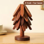 Tree Design Heat-Resistant Wood Trivet Set - Image 3