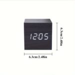 Smart Wooden Alarm Clock with Voice Control LED Display - Image 5